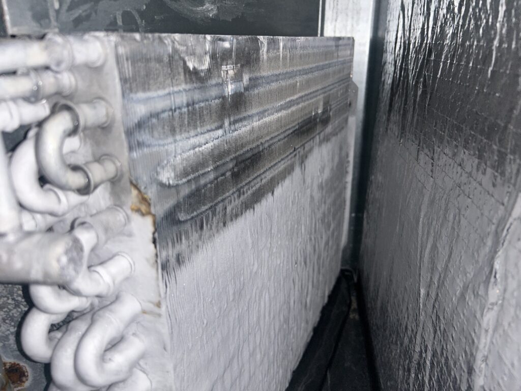 Freezing evaporator coil due to refrigerant leak
